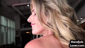 Raunchy mature babe flaunts gigantic implants, slobbery headjobs up close and very personal