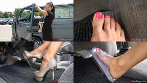 Sexy Pedal Pumping & Engine Revving with Lexi Dona: High Heels, Barefoot & Flip-Flop Foot Fetish Fun (FullHD quality)
