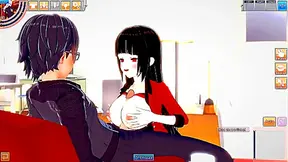 Yumeko Jabami Enjoys Wild Cock Riding Deep Throating in Hentai Fun