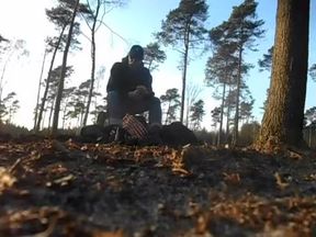 nlboots - outdoors in the wood in rubber boots and jodphurs