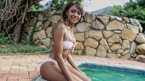 ”Sexy ebony wifie POV stretches all holes for gonzo big dick white husband”