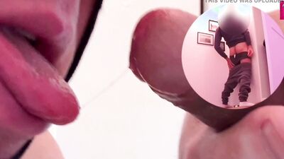 Pussy Toy at the Gloryhole - Hetero Enjoys the Mouth Fuck