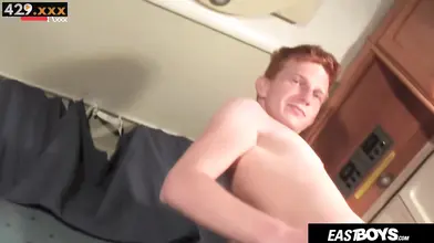 Redhead Hunk Jerks Off His Pink Dick - Hot Guy Masturbates In Bed