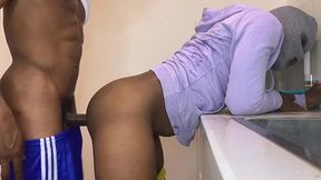 horny african fuck in kitchen to bedroom