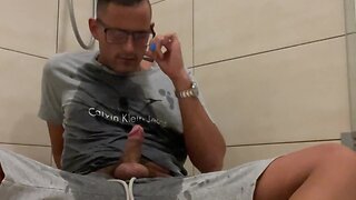 German twink peeing and jerking off