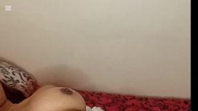 Delicious tits smeared with whipped cream are about to be devoured by the perverted guy with the fucking hairstyle