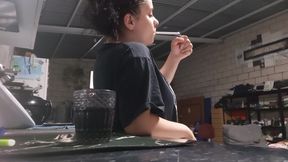 Sexy PAWG Smoking Cigarette
