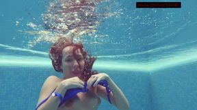 ”Lina Mercury Russian huge boobs pornstar enjoys swimming pool”