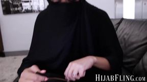 Cheating Arab MILF Victoria June deepthroats and takes it in missionary
