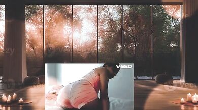 Ebony Milf Streps In Yoga Studio Cosplay Role Play Public Amateur Shot