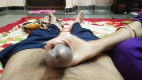 Indian wife doing handjob feeling romantic