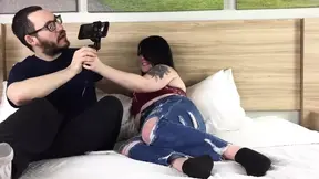 Shy nerdy girl Angelina Elizabeth gets creampied in front angle