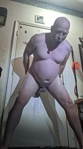 Locked up dildo fun