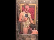 sucking his thick big cock for breakfast cum swallow