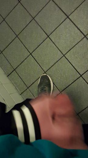 At night at a rest area wc