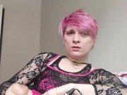 Tgirl solo anal and gets interrupted