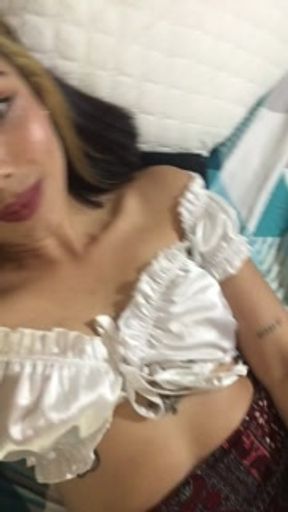 Beautiful blonde recorded video of herself touching her beautiful body and sent video to neighbor