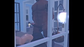 spying on super hunk duane brown cumming on neighbor&#039_s wife