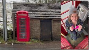 Cumming Hard in the Red Telephone Box with Lush Remote Controlled Vibrator in English Countryside