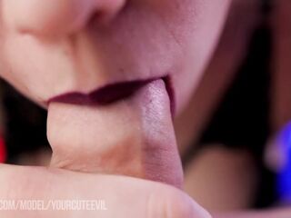 Romantic oral and foreskin play, licking frenulum, close up 4k pov