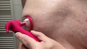 I suck my tits and nipples with wonderful tools!
