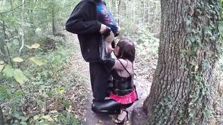 Mature whore torn up in the forest