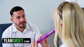 TeamSkeet - Cute Blonde Babysitter Katee V Learns To Play the Skin Flute