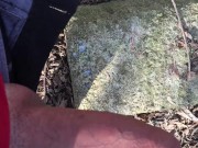 Uncut thick cock cumshot with just slightly pulling back and forth foreskin outside