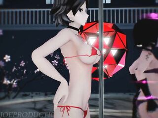 MMD SFW Mitsu And Kaat - Nice Night Kiss 1100