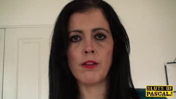 Mature British Cougar's Sultry Sofa Solo