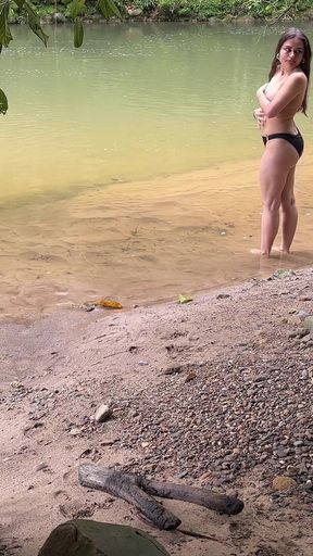 My Stepbrother Is Watching Me in the River and We Fucked Hard, Huge Cumshot on Face and Tits