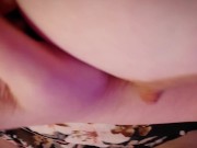 AMATEUR FAT PUSSY rubbing/edging in secret until orgasm (SOUND ON)