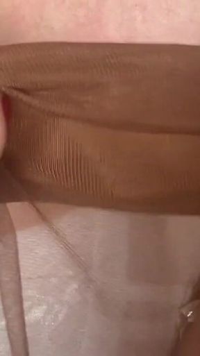 Aunty Sandra Putting on Her Tan Rht's