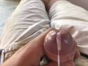 Close up Slow Motion Cumshot POV Solo HD Handjob Uncut Cock