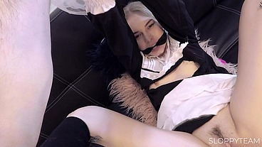 Tied Up * Bondage Rope / Clothes Destruction Torn Apart * Pussy Play * Mouth GAG