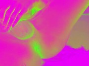 I touch my little psychedelic cock