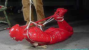 Red Mummification Hogtie