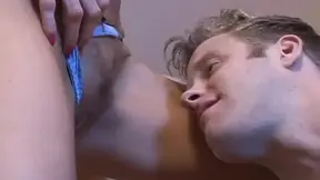 Hairy and curvy Darryl Hanah loves a hot three-way with two studs