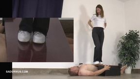 Mistresses Olga and Natasa trample for a long time for a drop of cum wmv PP
