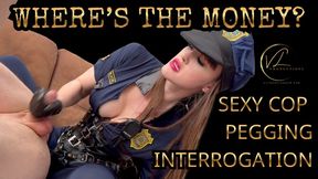(1080P) WHERE IS THE MONEY? Sexy Cop Pegging Interrogation. Vivienne l'Amour uses her Female Domination Tactics to extract information from her reluctant Bound prisoner using her Gloved Fingers and Strapon to weaken his resolve