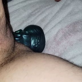 DD has a massive orgasm when he rides his bad dragon