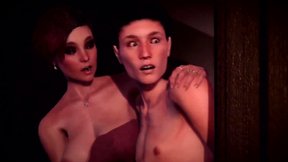 Ladyboy step aunt and t-girl cousin seduced excited guy for tv sex, cartoon