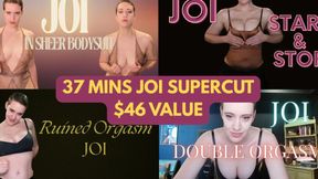 37 MINS JOI Bundle: JOI In Sheer Bodysuit, JOI Start and Stop, JOI Ruined Orgasm, Double Orgasm Jerkoff Instructions
