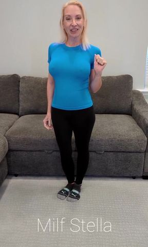 Blue Compression Shirt with Black Yoga Pants