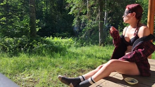 Smoking weed in underwear at sunrise 🍑🌞