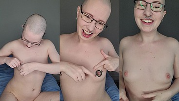 Trying out the unusual and very pretty new nipple clamps thanks to one of my dear fans ?