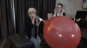 Alice and Tiny Texie Blow and Compare Two Different 14-inch Balloons (MP4 - 720p)