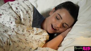 Ohana Petite watches Zazie Skymm Fuck Her Stepbro & Joins in for Midnight Threesome