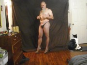 a two dollar pair of fishnet hose a pair of eels and two hand to play with those.
