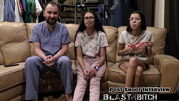 StepSisters Aria Nicole &amp_ Angel Santana Suck Dick And Get Blasted Full of Cum, Nurses POV Version